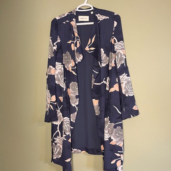 BABATON ARITZIA Quincy Jacket sz XS Floral Trench Fall Pockets Layers Tailored - Picture 3 of 15